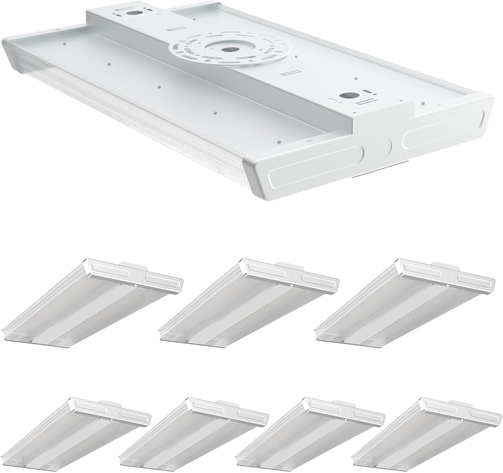 2FT LED High Bay Shop Lights, 100-277V LED Driver Equipped, 5 Years Warranty, 200W 28000LM [Eqv. 800W MH/HPS] 5000K Linear Hanging Light for Warehouse 8Pack