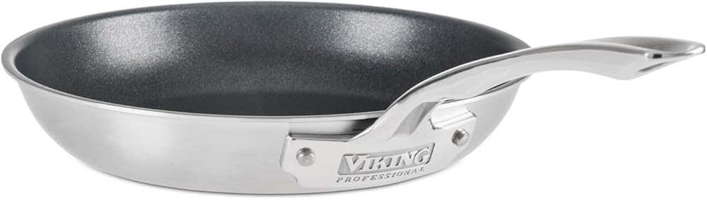 VIKING Culinary Professional 5-Ply Stainless Steel Nonstick Fry Pan, 10 Inch, Ergonomic Stay-Cool Handle, Dishwasher, Oven Safe, Works on All Cooktops including Induction