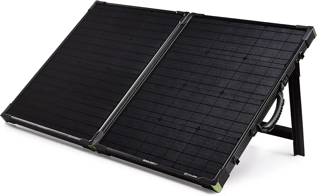 Goal Zero Boulder 100 Solar-Panel Briefcase Charging Kit, 12-Volt Battery Charger, Portable Solar-Panel Kit with 10-Amp Charge Controller, Flexible Solar-Panel Pair, and Customizable Connections
