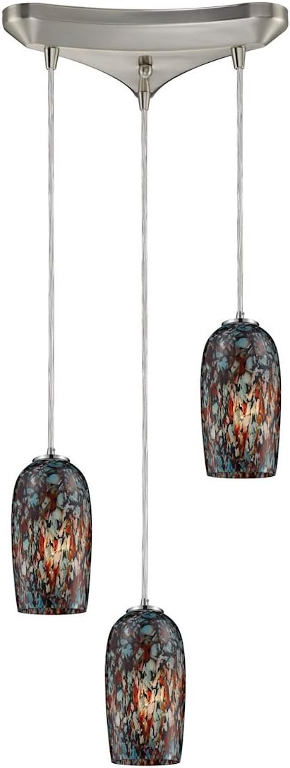 31147/3 Collage Three Light Pendant, Satin Nickel