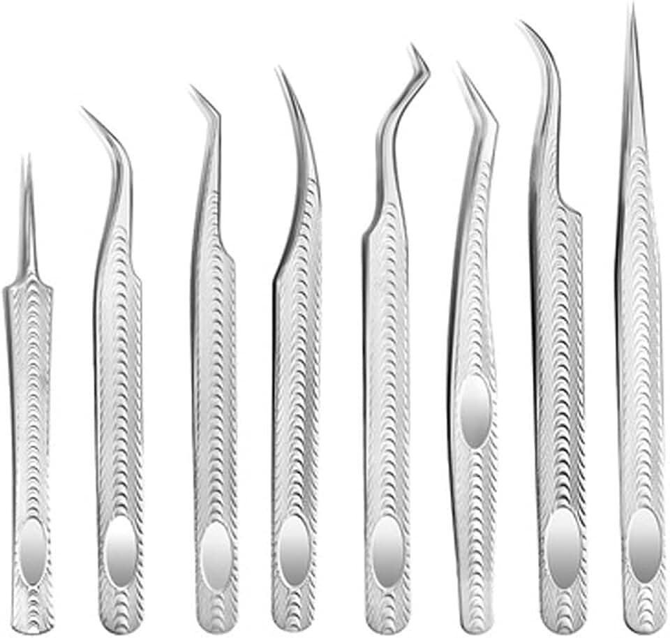 Precision Tweezers Stainless Steel Hardened Industrial Flying Line Straight/Curved Tip Tweezers