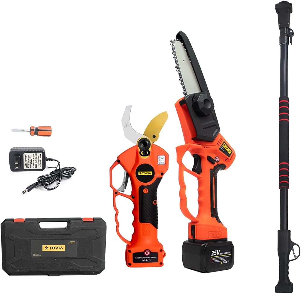 Cordless Mini Chainsaw & Cordless Electric Pruning Shears with a 6.7Ft Pole