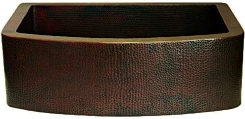 REDONDEADO Copper Curved Kitchen Sink, Antique