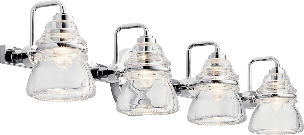 Kichler 45694CH Contemporary Modern Four Light Bath from Talland Collection in Chrome Finish