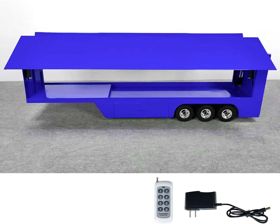 1/14 Metal RC Mobile Stage Truck Remote Control Roadshow Trailer Car Model for Adult Hobby