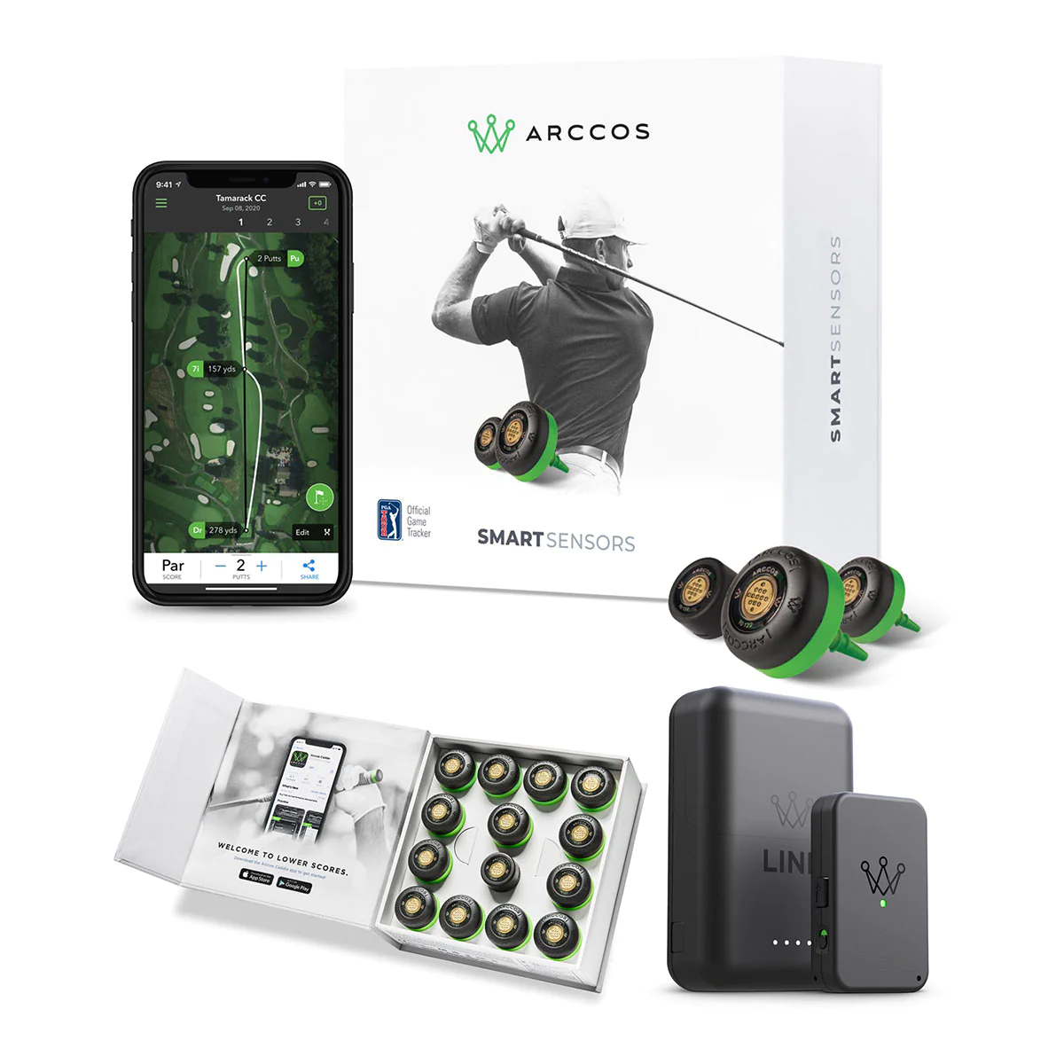 Arccos Starter Bundle (Gen 3+ Smart Sensors and Arccos Link Pro)