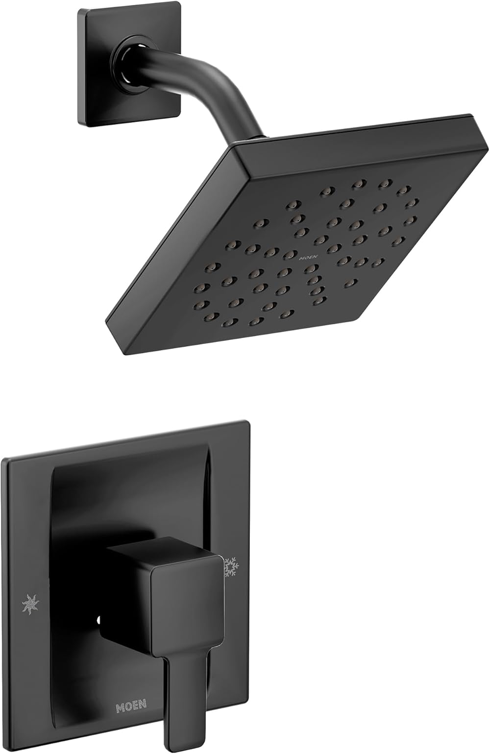 Moen TS2712BL 90 Degree Posi-Temp Modern Shower Only Trim Kit, Valve Required, Matte Black