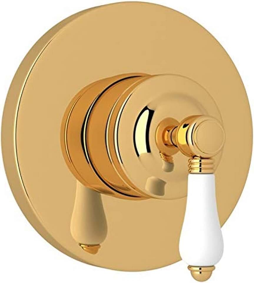 Rohl A2700NLPIBTO Kit Trim Package for Country Bath Four Port Three Direction Diverter Trim Only New Style with Porcelain Lever and Sleeve, Inca Brass