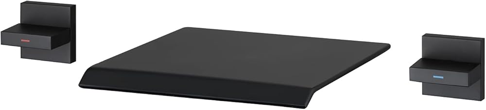 Waterfall Tub Faucet Wall Mount Tub Filler Black Roman Bathtub Faucet Brass Bathroom Faucets with 2 Handles