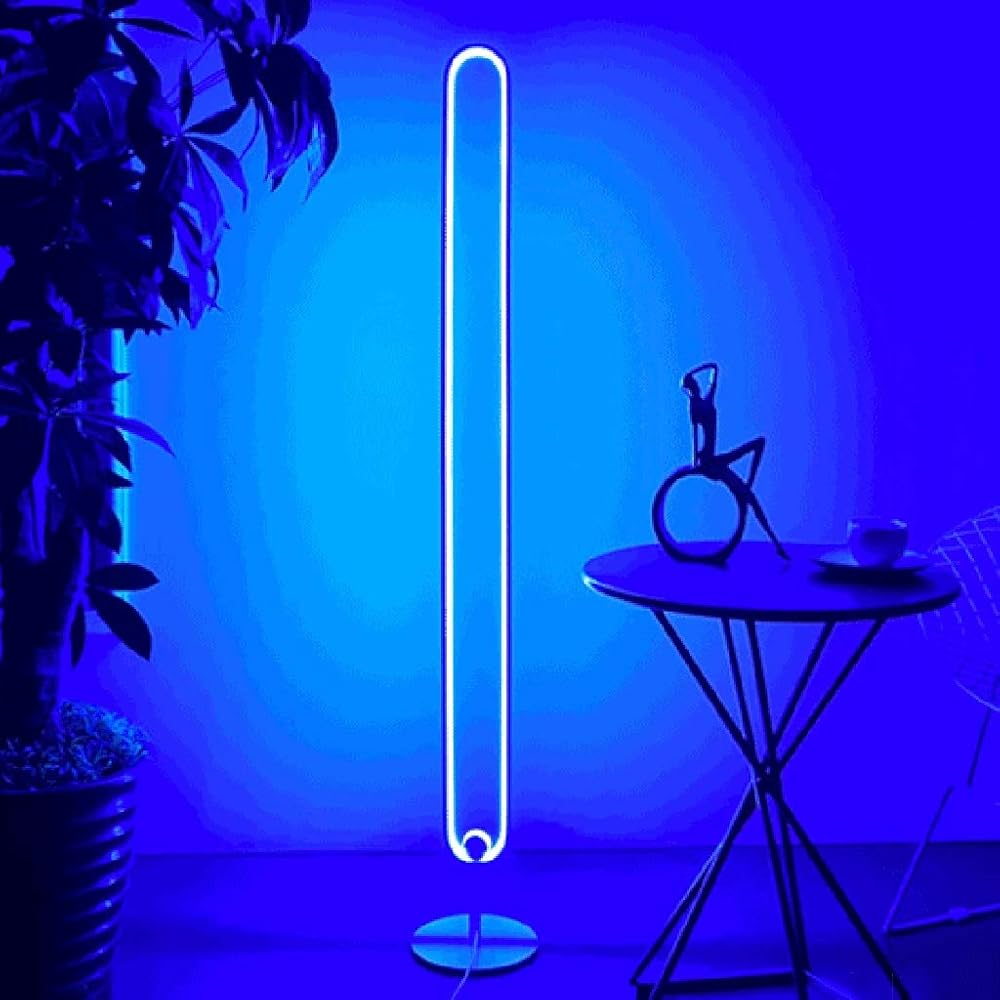 Corner Floor lamp Corner Floor Lamp LED Remote Dimming RGB Color Changing Stand Lamp Soft Translucent Home Space-Saving Corner Lamp (Color : White)