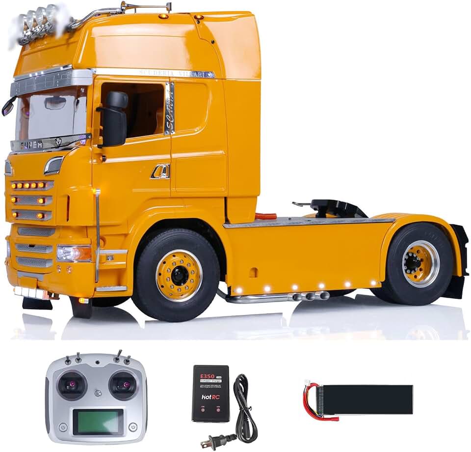 LESU 1/14 4X4 Metal Chassis RC Tractor Truck DIY Customized for Model Car ST8 Remote Controller Motor Servo ESC Light Sound System Hobby Grade Model