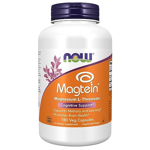 NOW Supplements Magtein, Magnesium L-Threonate, Cognitive Support*, 180 Veg Capsules