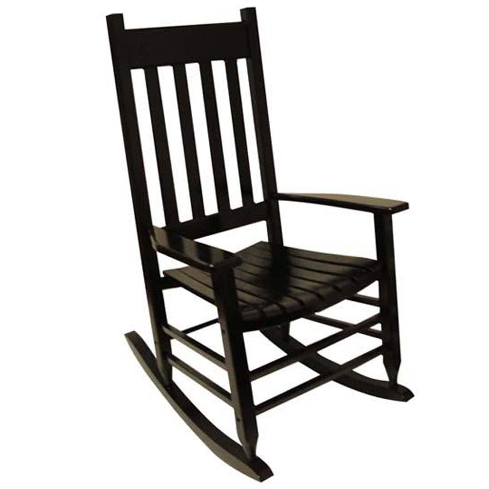 Style Selections Black Wood Frame Rocking Chair with Slat Seat