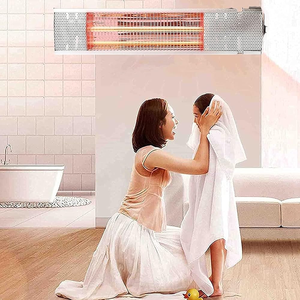 Wall-Mounted Patio Heater Electric Infrared Heater Indoor/Outdoor Electric Heater, IP65 Waterproof, for Garage Backyard
