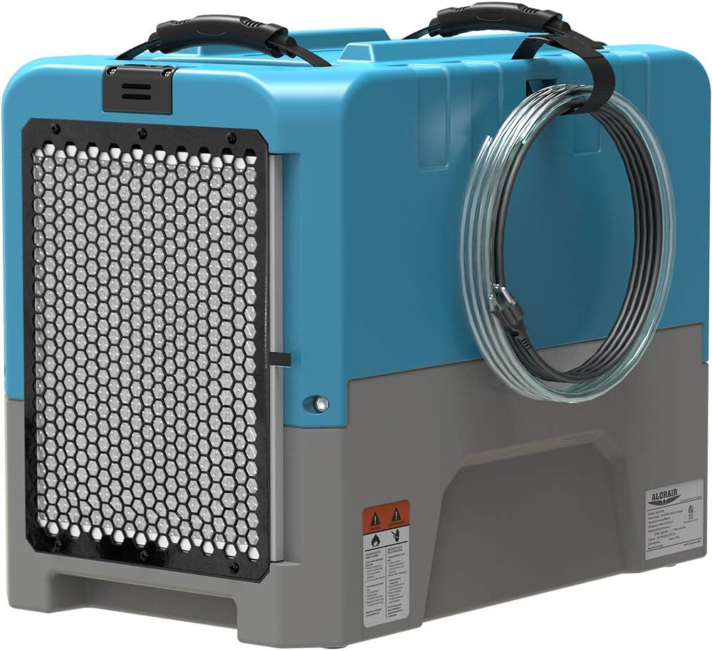 ALORAIR Commercial Dehumidifier with Pump, Up to 180 PPD (Saturation), 85 PPD at AHAM, 5 Years Limited Warranty, LGR Industrial Dehumidifier for Flood Repair, Crawlspace and Basement Drying, Blue