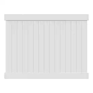 Veranda Linden 6 ft. H x 8 ft. W White Vinyl Privacy Fence Panel (Unassembled)