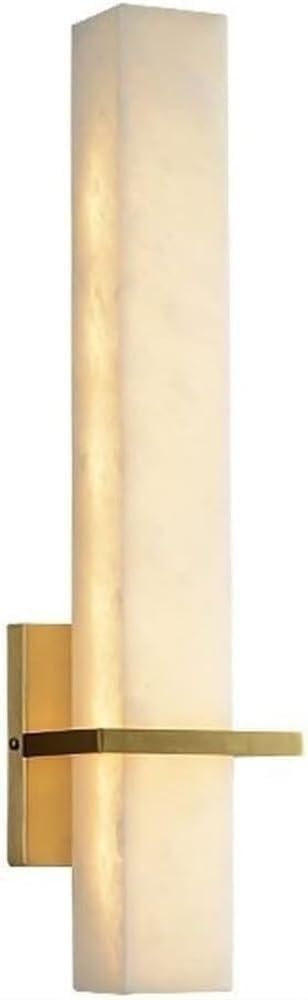 Nordic Minimalism Durable Long Linear Gold Brass Wall Lamp Modern Marble Wall Sconce Bedside Lamp Bathroom Vanity Light Fixture Bar Wall Mount Lighting for Hallway Living Room
