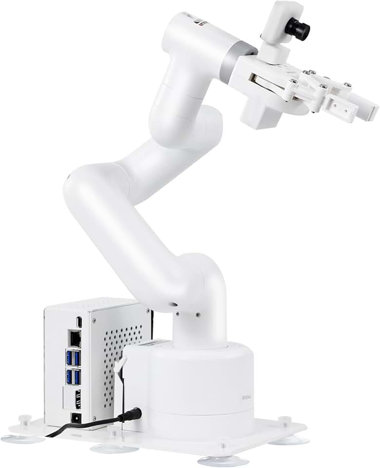 Yahboom Jetson Nano 4GB Collaborative Robot Arm Programmable ROS OpenCV for Mechanical Engineers,Developing Electronic Projects 7Dof with Adaptive Gripper,USB HD Camera,USB Control Handle