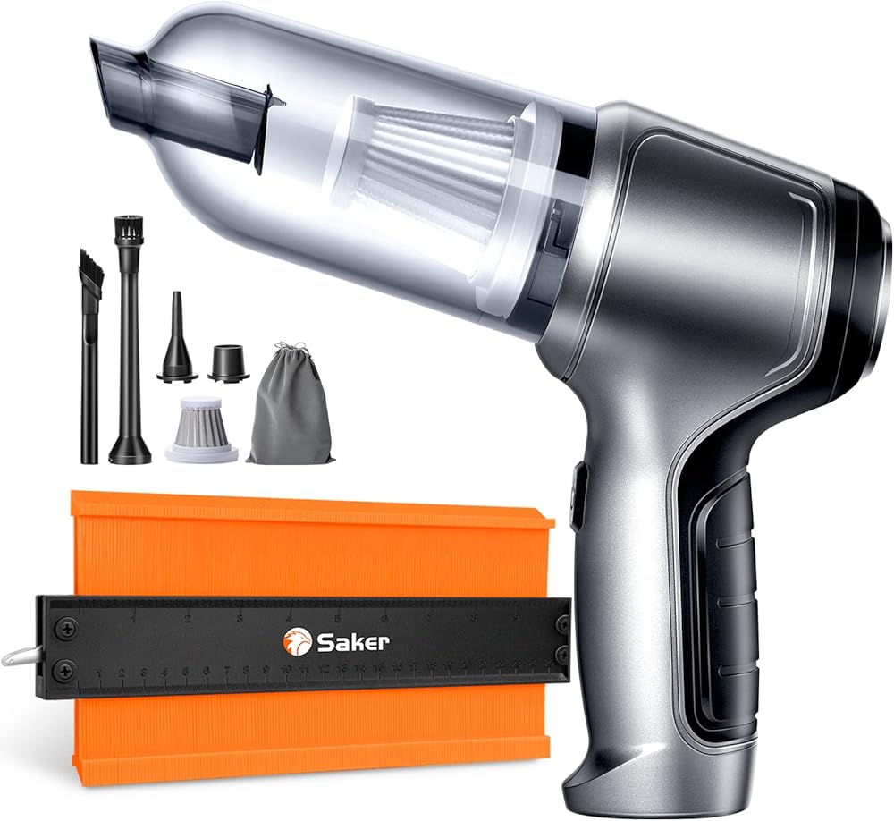 Saker Mini Vacuum Cleaner for Car,3 in 1 Keyboard Vacuum Cleaner Wireless Handheld Contour Gauge (10 Inch Lock) Profile Tool