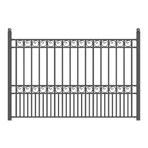 ALEKO Paris Style 5 ft. x 8 ft. Black Iron Fence Panel