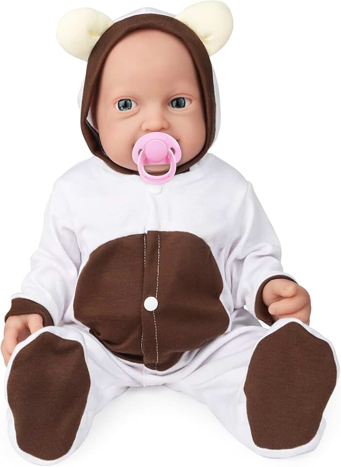 Vollence 20 inch Full Body Silicone Baby Dolls with Magnetic Mouth, Not Vinyl Dolls, Realistic Newborn Silicone Baby Dolls Gifts for Kids,Birthday Gifts Stress Relief for Adults - Girl