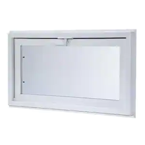 TAFCO WINDOWS Vinyl Hopper Basement Window with Dual Pane Insulated Glass - White