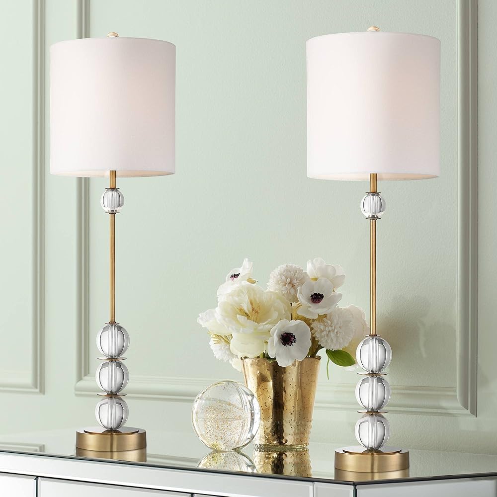 Vienna Full Spectrum Halston Modern Buffet Table Lamps Set of 2 with Dimmer 32 1/2