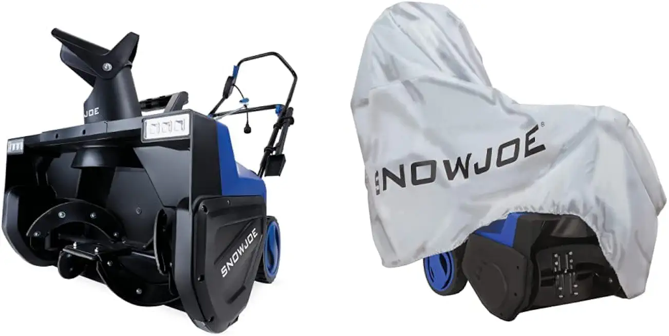Snow Joe SJ627E Electric Walk-Behind Snow Blower, 22-inch, 15-Amp & SJCVR-21 Universal Electric + Cordless Indoor/Outdoor Snow Thrower Cover for Snow Throwers up to 21-Inches in Width