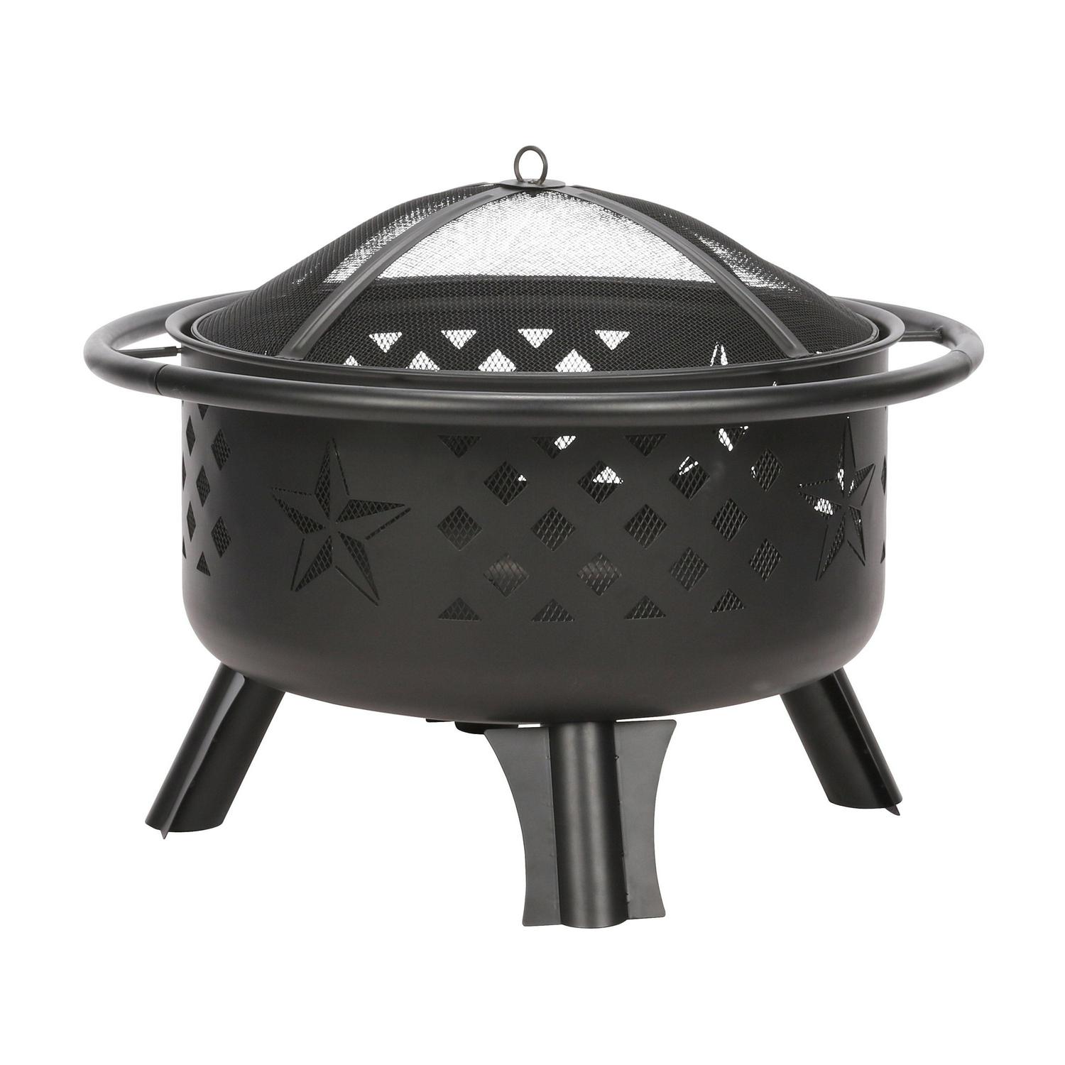 BOND 30-in W Black Steel Wood-Burning Fire Pit