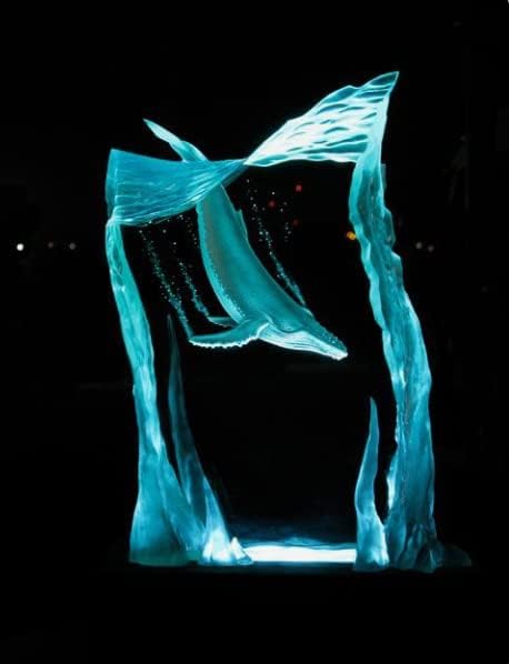 Luminous WhaleLamp, Humpback Whale Lamp, Decorations Marine Art Night Light Desk Lamp, Ocean Theme Diorama, Whale Lamp Decoration, Ocean Lamp, Diver Lamp (5x10 inch)