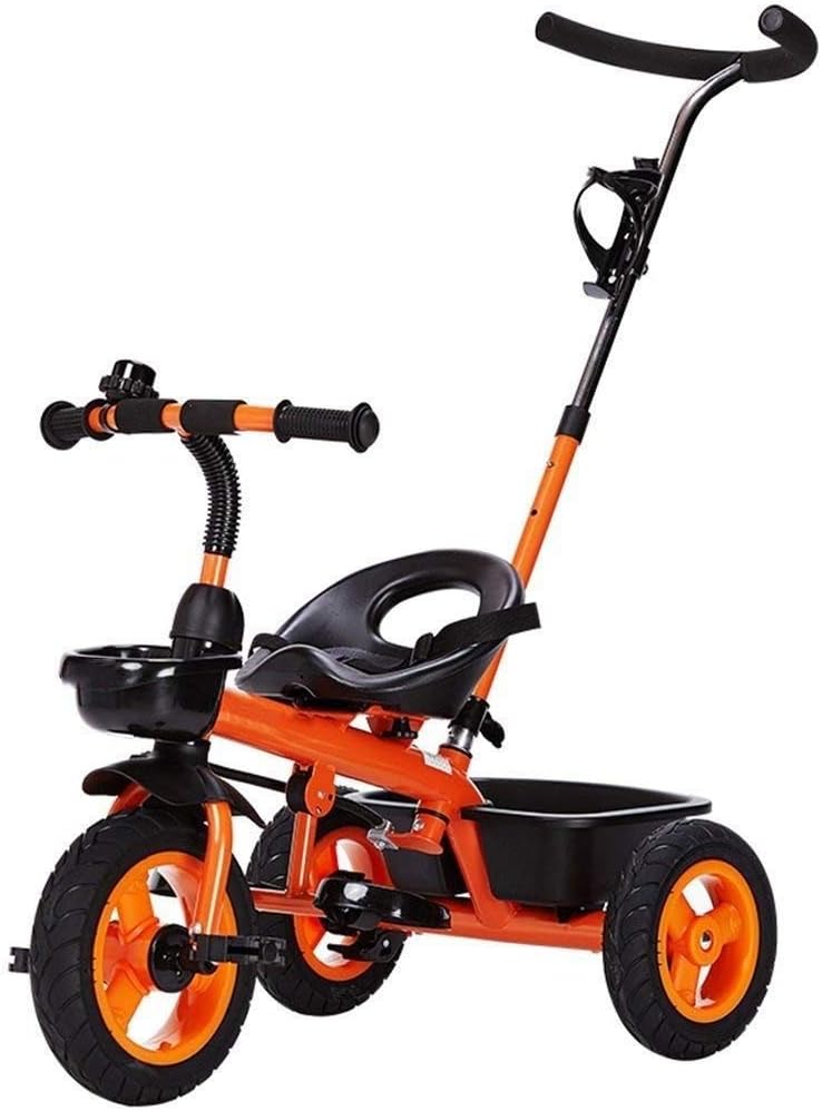 Kids Trike Toddlers Children Tricycle Stroller Trike 3 Wheel Pedal Bike Parent Push for 1 2 3 4 5 6 Years Old Boys Girls Indoor &Outdoor with Storage (Color : Orange)