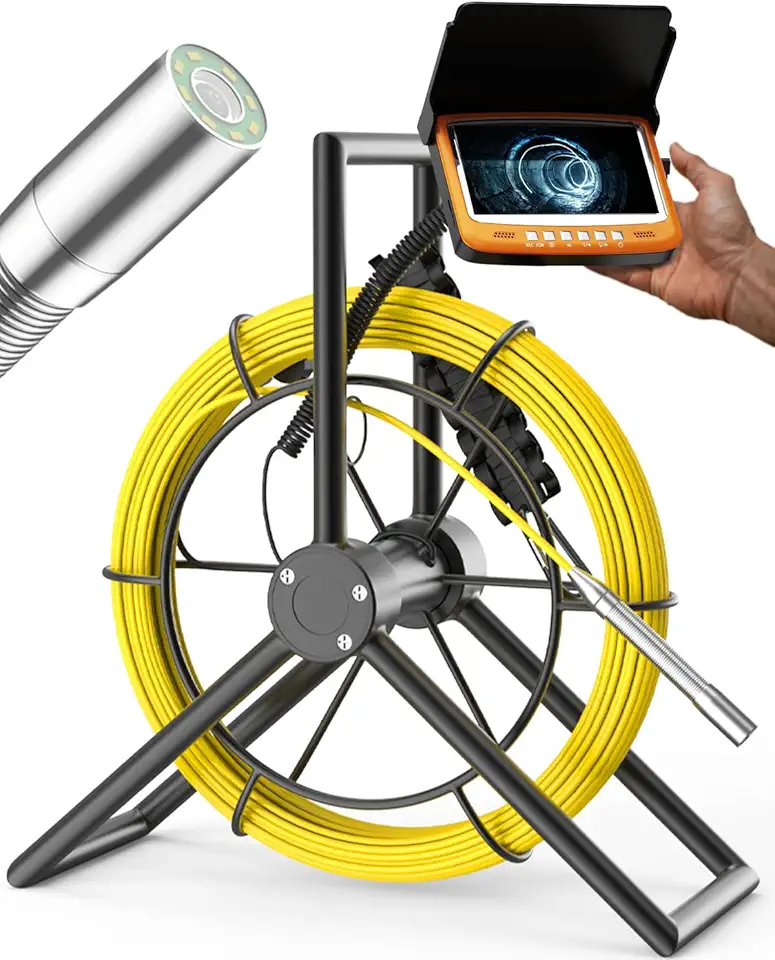 Sewer Camera, 100ft Drain Camera Snake with DVR Function, 4.3
