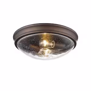 Millennium Lighting 12 in. Wide 2-Light Rubbed Bronze Flush Mount Ceiling Fixture
