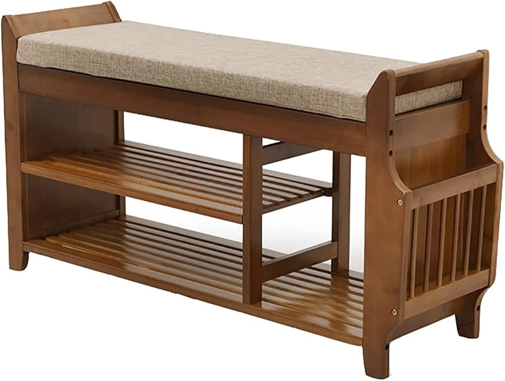 Shoe Storage Bench Entryway Hallway Furniture, Modern Shoe Bench with Drawer Storage Stool with Soft Seat Cushion Multifunctional Shoe Rack for Entrance Hall, 98.5 x 29.5 x 49.5 cm