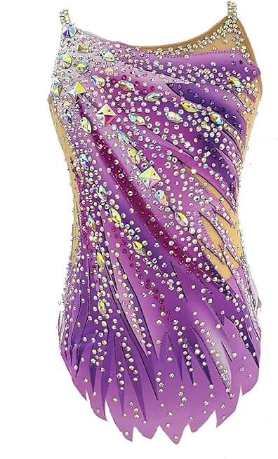 Purple Rhythmic Gymnastic Leotard Elegant and Comfortable Uniform for Rhythmic Gymnastics Performances