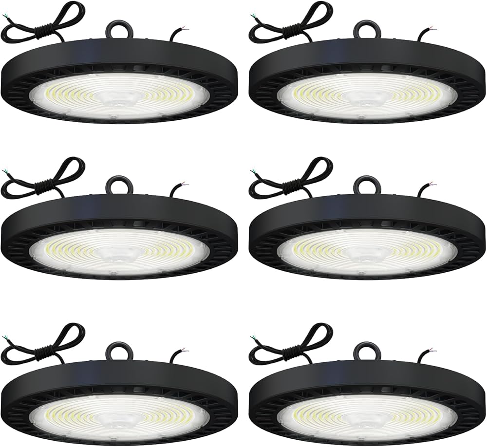 Sunco UFO LED High Bay Light for Warehouse, 5000K Daylight, 200W, 29000 LM, 100-277V, Dimmable 0-10V, IP65 Waterproof Weatherproof, Super Bright, UL 6 Pack