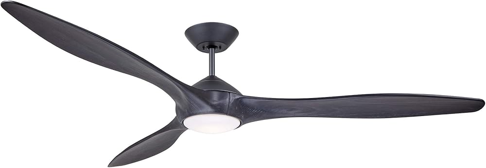Kathy Ireland Home Lindbergh Eco Ceiling Fan with Light | LED Lighting Fixture with 6-Speed Wall Control and 3 Solid Wood Blades, Graphite, 13.80x13.80x72.00, (CF315CR72GRT)