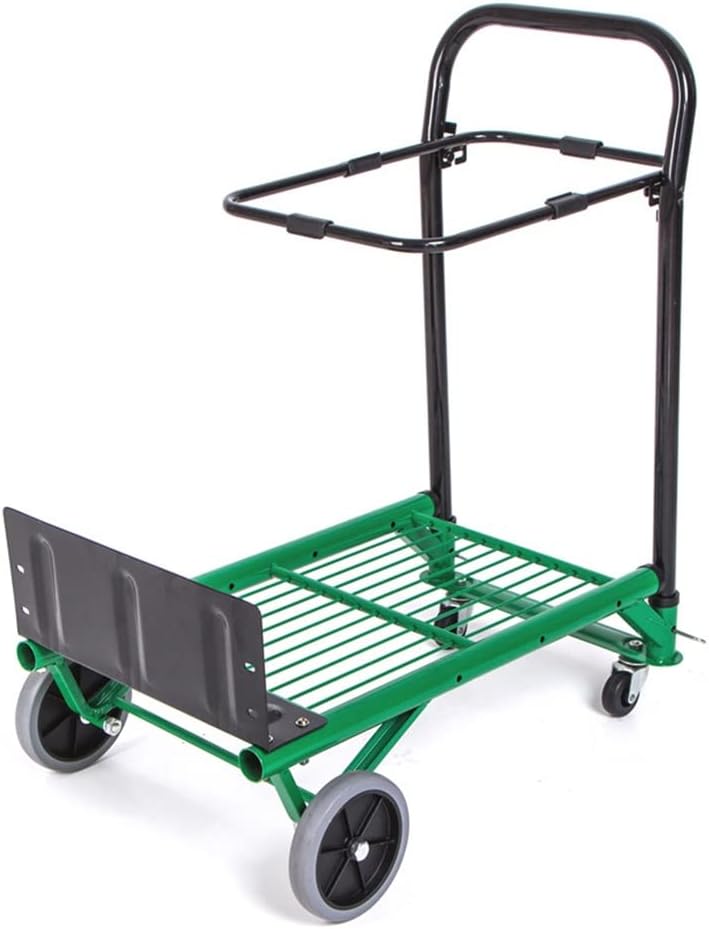 Home Garden Folding Trolley Utility Wagon Foldable Trolley Grocery Cart Portable Trolley 4Wheel Multifunctional Forklift Trolley, Gray