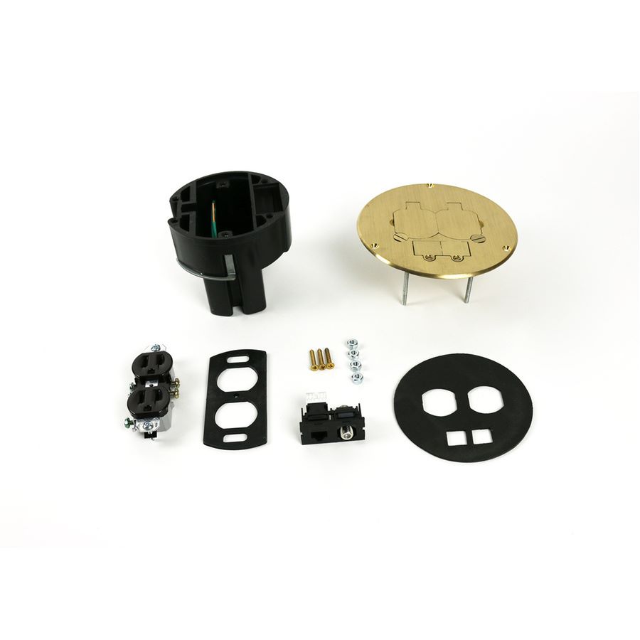 Wiremold 863DPCOM Series Dual Service Floor Box Kit