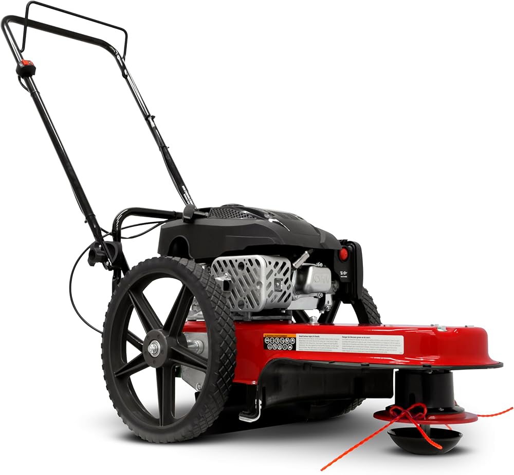 Earthquake Walk Behind String Mower with 160cc Viper 4-Cycle Engine, 22” Cutting Diameter, 14” Never-Go-Flat Wheels, Easy Assembly, Adjustable Handlebar, Model #45901