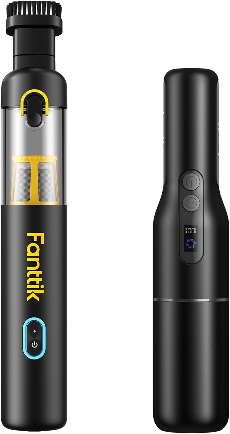 Fanttik Slim V8 Apex Car Vacuum, 19000PA High Power, 4 in 1 Slim V7 Pocket Cordless Car Vacuum, 1 Lb