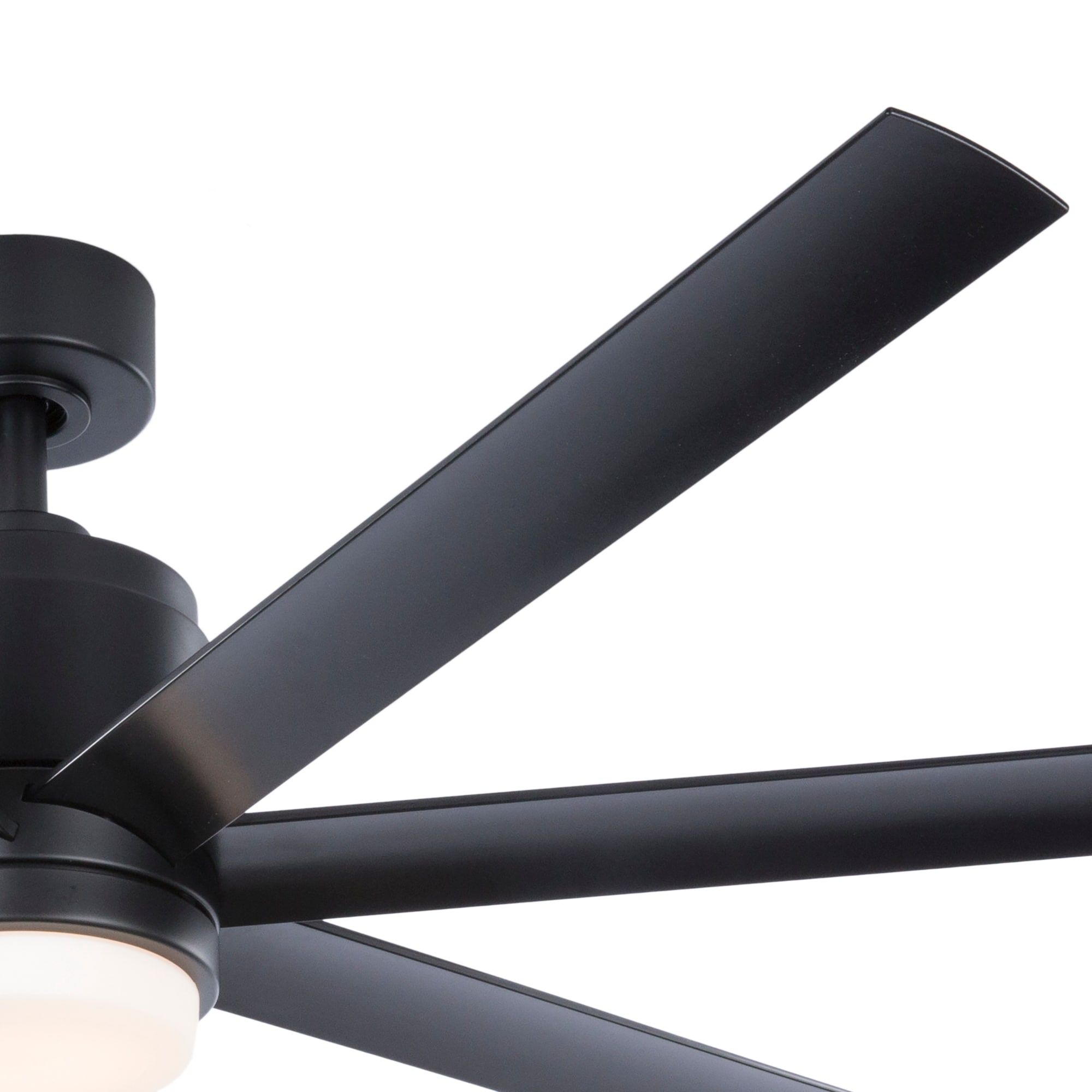 Fanimation Studio Collection Blitz 56-in Black Integrated LED Indoor/Outdoor Ceiling Fan with Light and Remote (7-Blade)