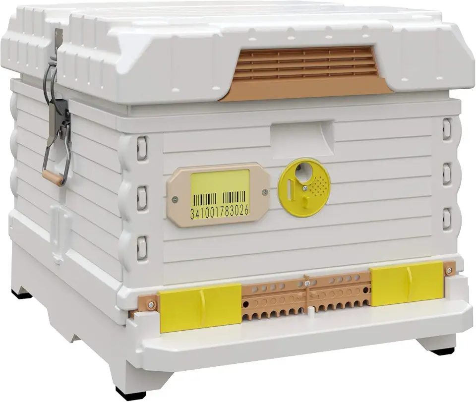 Ergo Insulated Bee Hive Set [NO Frames Included] (Single Deep, White Body Yellow Entrance)