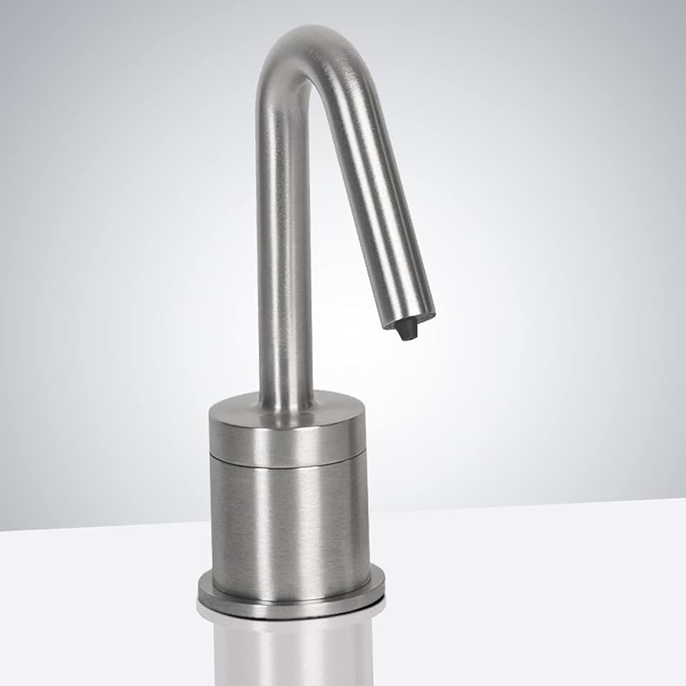 Milan Commercial Hands-Free Electronic Automatic Soap Dispenser - FS10094 Contemporary Style Deck Mount Solid Brass Soap Dispenser - Chrome Finish