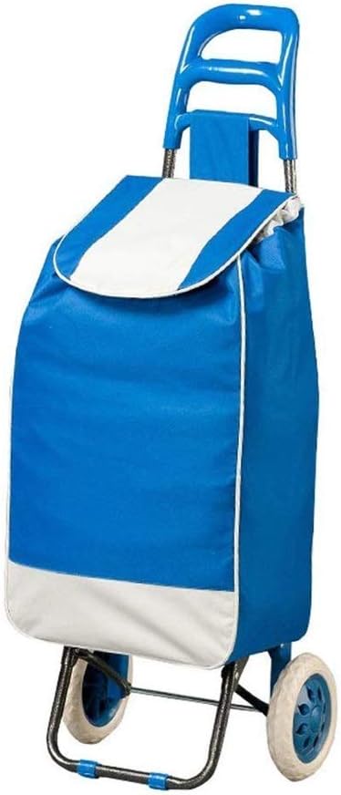 Folding Shopping Cart Stair Climbing Cart with Quiet Rubber Grocery Utility Cart with Wheel Bearings， 96x32x36cm (Color : Blue)