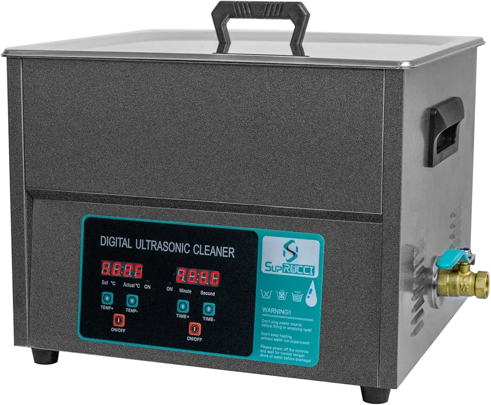 Ultrasonic Cleaner - 15L High Power 360w Ultrasonic Parts Cleaner with Heater Timer for Cleaning 3D Printed, Parts, Carburetor, Circuit Board, Jewelry, Safely Removes Oil and Rust.