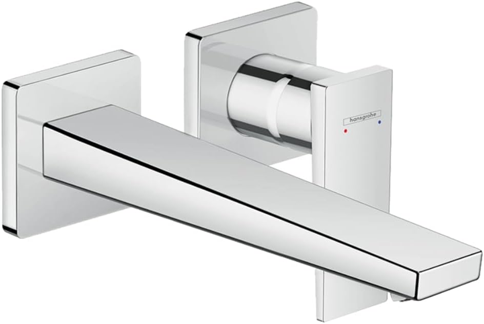 Hansgrohe 32526000 Metropol Wall-Mounted Basin Tap with Lever Handle, spout 25 cm, Chrome