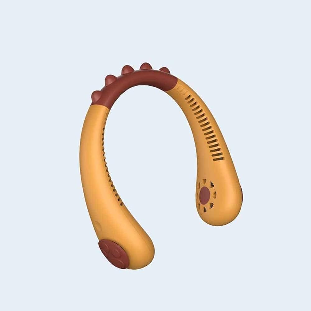 Kids Neck Fan Portable Bladeless Fan Rechargeable Leafless Hanging Fans Air Cooler Cooling Mini Wearable Neckband Fans Motion Mute