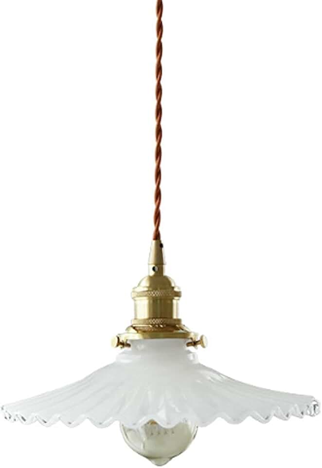European Pendant Light Minimalist Hanging Lamps White Jade Pleated Suspension Lamp Height Adjustable E27 Hang Light Suitable for Balcony Bedside Ceiling Porch Aisle Flush Mount Light
