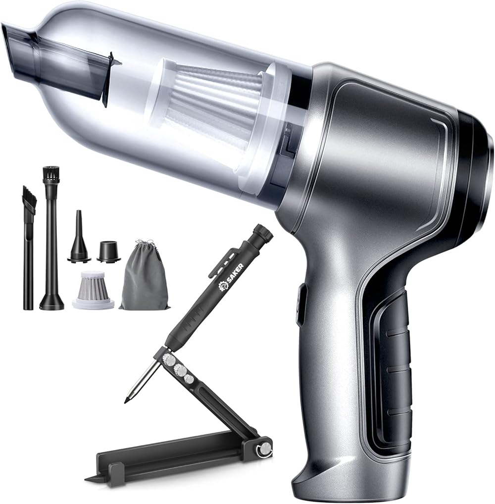 Saker Mini Vacuum Cleaner for Car,3 in 1 Keyboard Vacuum Cleaner Wireless Handheld Multi-Function Scribing Tool
